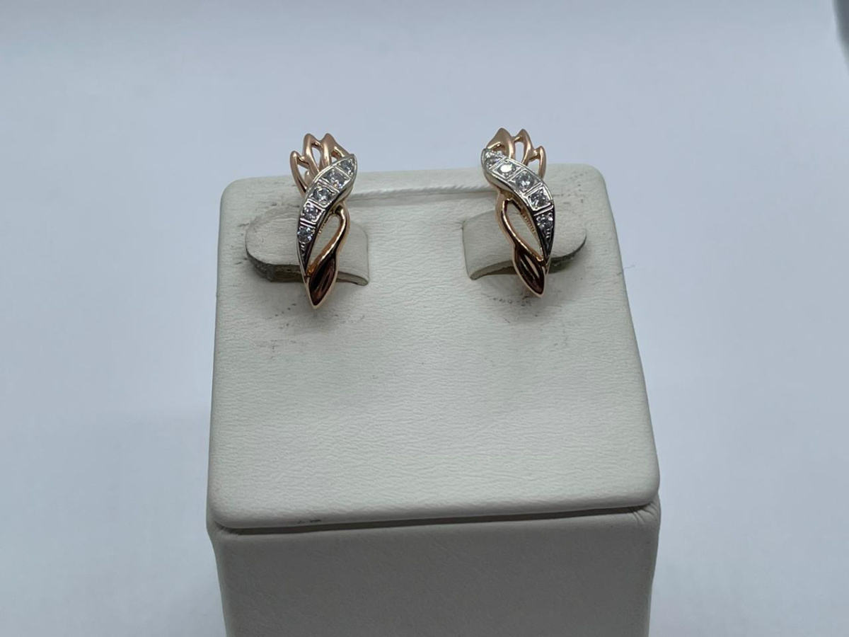 СКМИ585 СЕРЬГИ С КАМНЯМИ (Au 585)