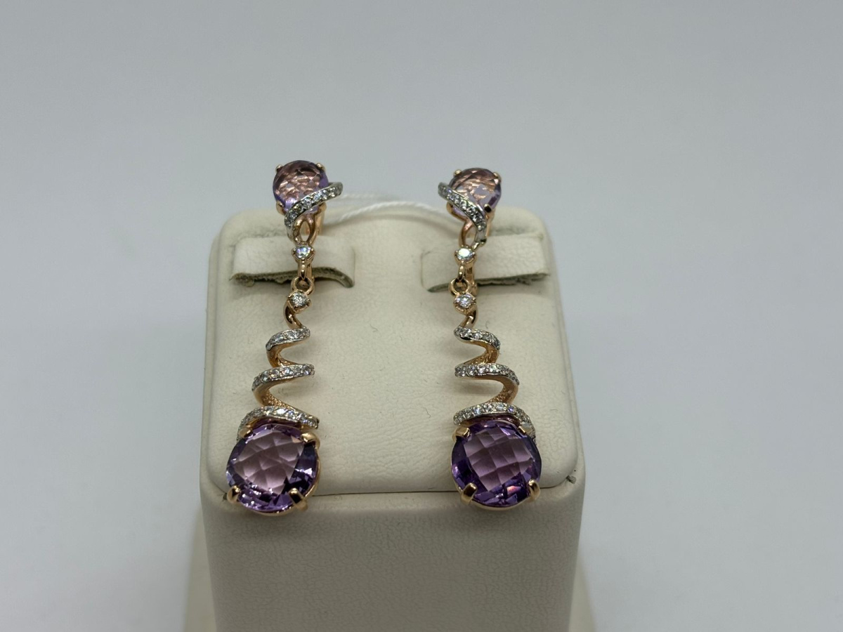 СКМИ585 СЕРЬГИ С КАМНЯМИ (Au 585)