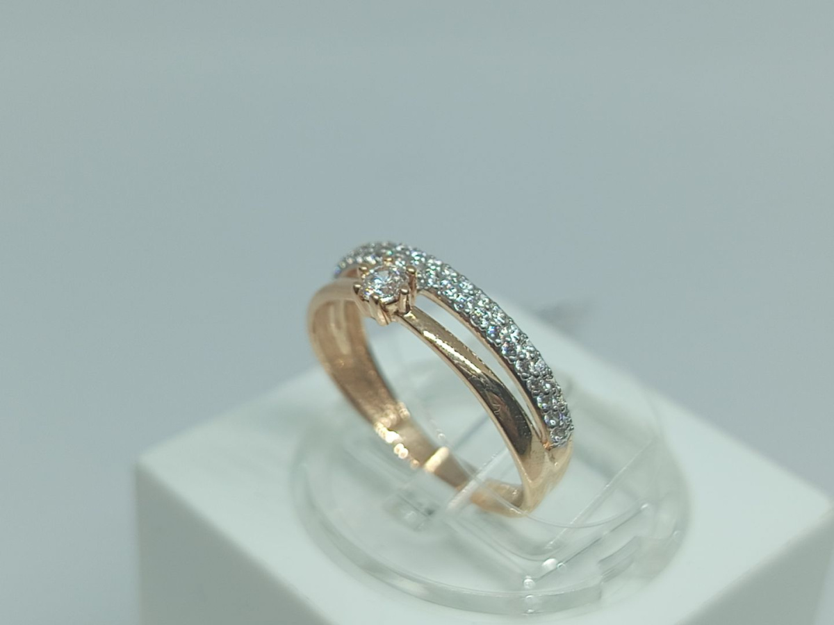 КОЛЬЦО С КАМНЯМИ (Au 585)