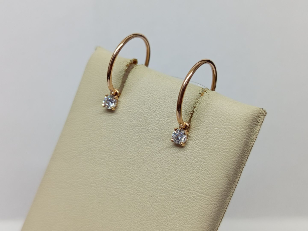СЕРЬГИ КОНГО с камнем (Au 585)