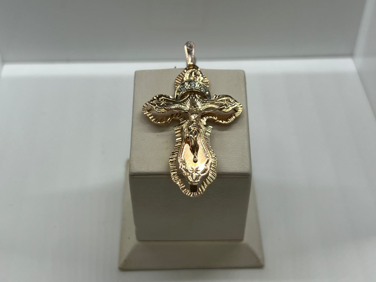 ПОДВЕСКА КРЕСТ С КАМНЯМИ (Au 585)