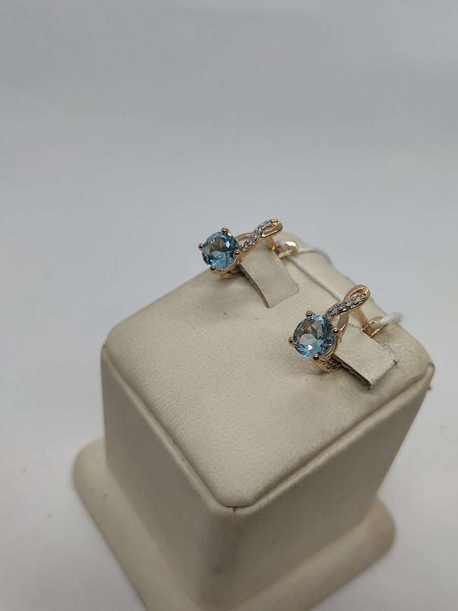 СКМИ585 СЕРЬГИ С КАМНЯМИ (Au 585)