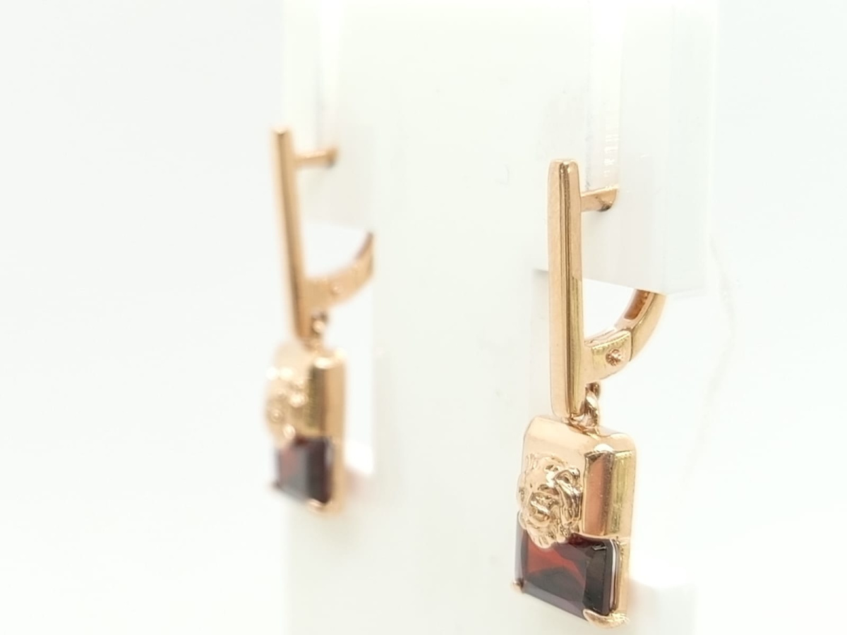 СЕРЬГИ ГРАНАТ (Au 585)