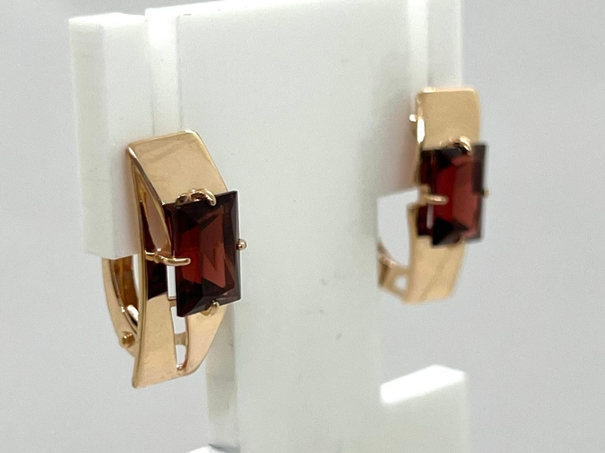 СЕРЬГИ ГРАНАТ (Au 585)