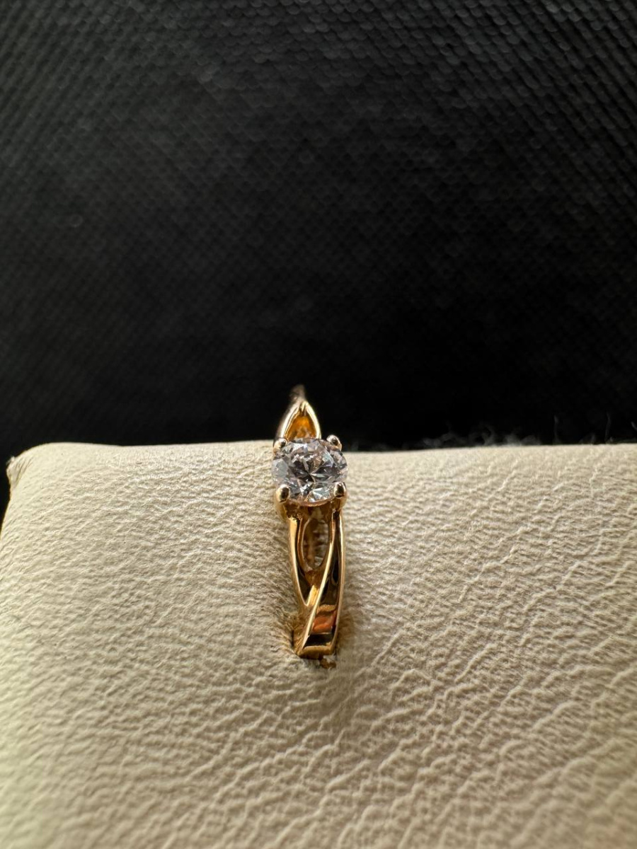 СКМ585 СЕРЬГИ С КАМНЕМ (Au 585)