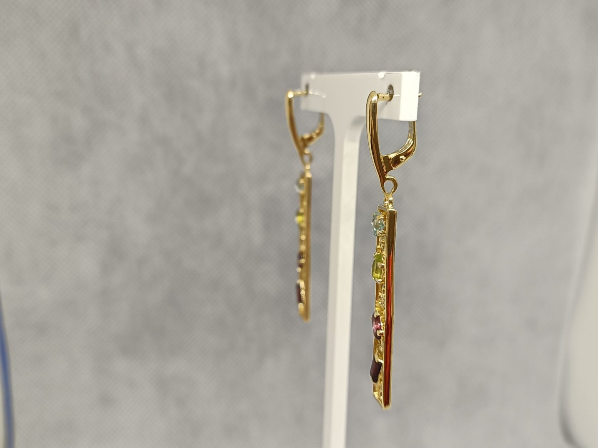 СКМИ585 СЕРЬГИ С КАМНЯМИ (Au 585)