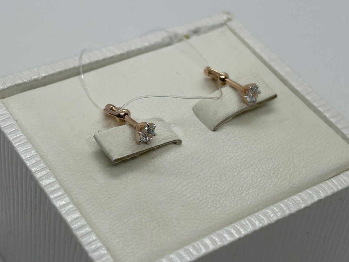 СЕРЬГИ ПУСЕТЫ с камнем (Au 585)