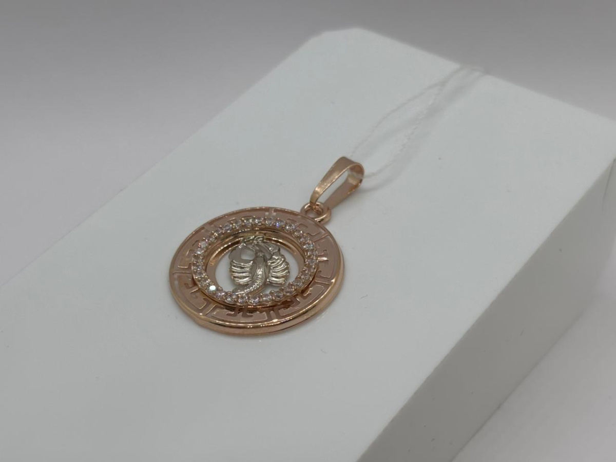 КрСВП/рак/Ф ПОДВЕСКА ЗНАК ЗОДИАКА РАК (Au 585)