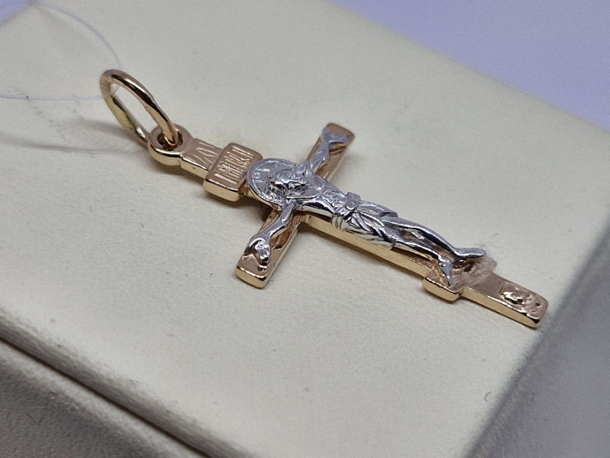 ПОДВЕСКА КРЕСТ без камня (Au 585)