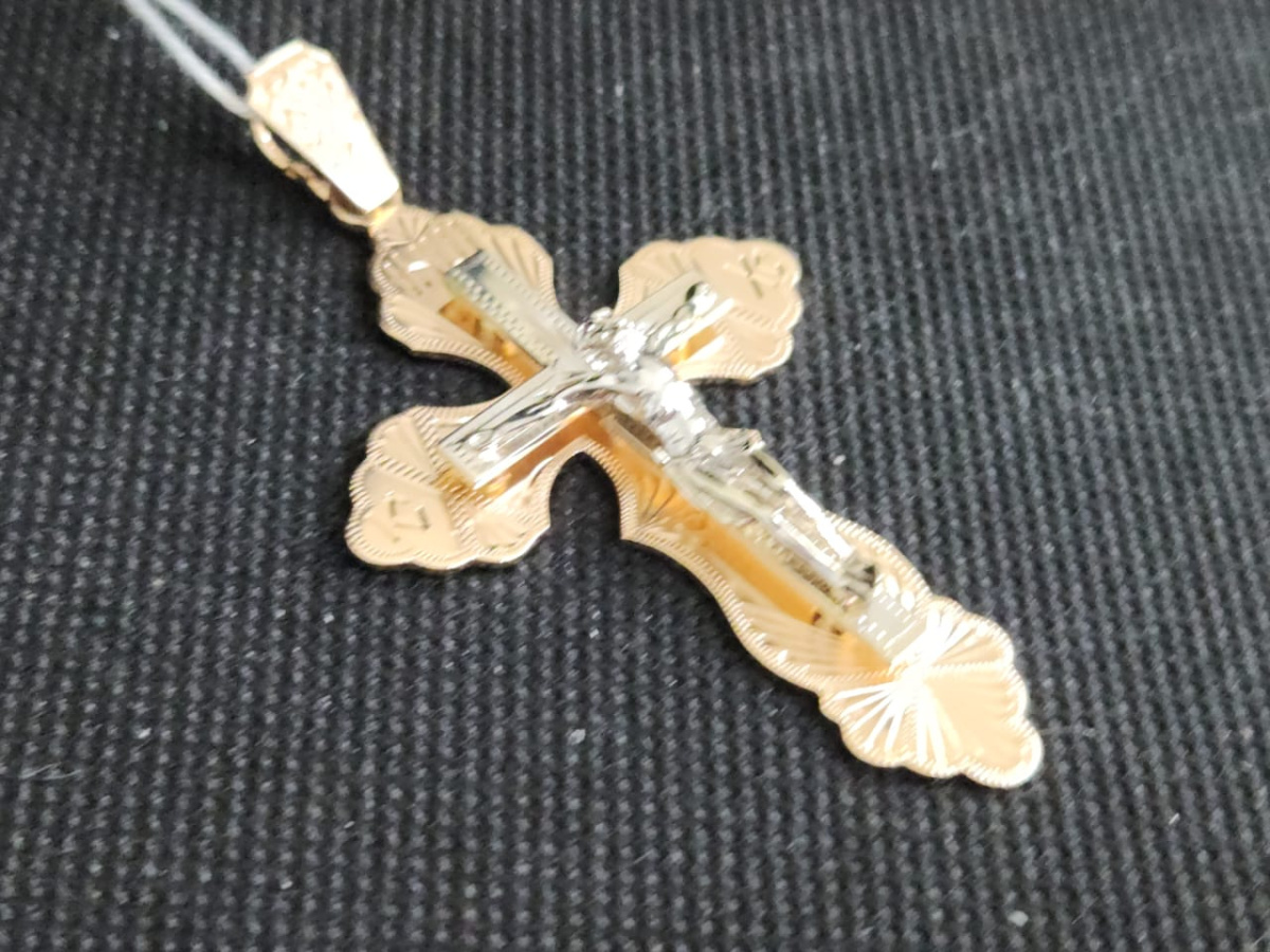 ПОДКБК585 ПОДВЕСКА КРЕСТ БЕЗ КАМНЯ (Au 585)