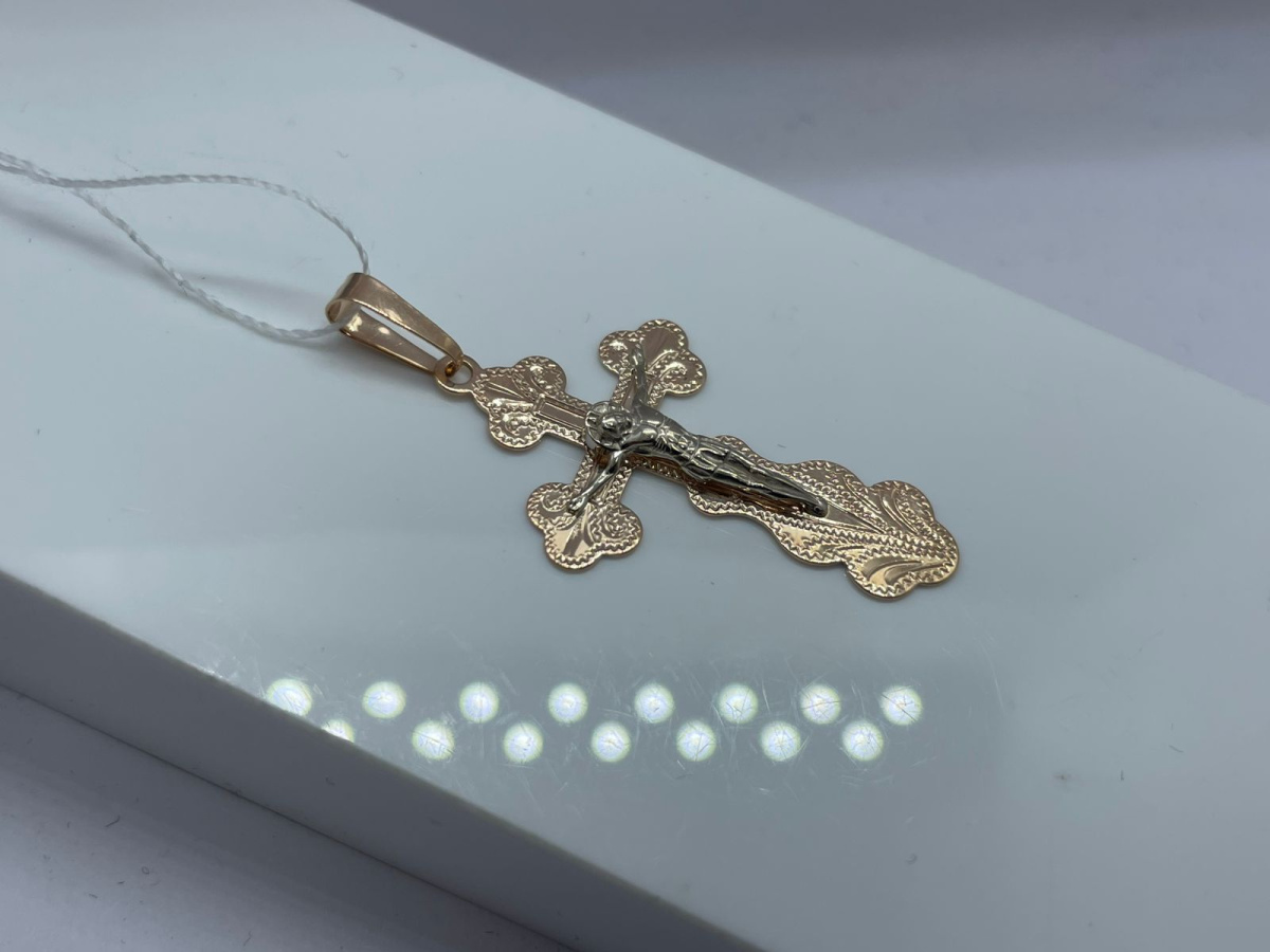 ПОДВЕСКА КРЕСТ без камня (Au 585)