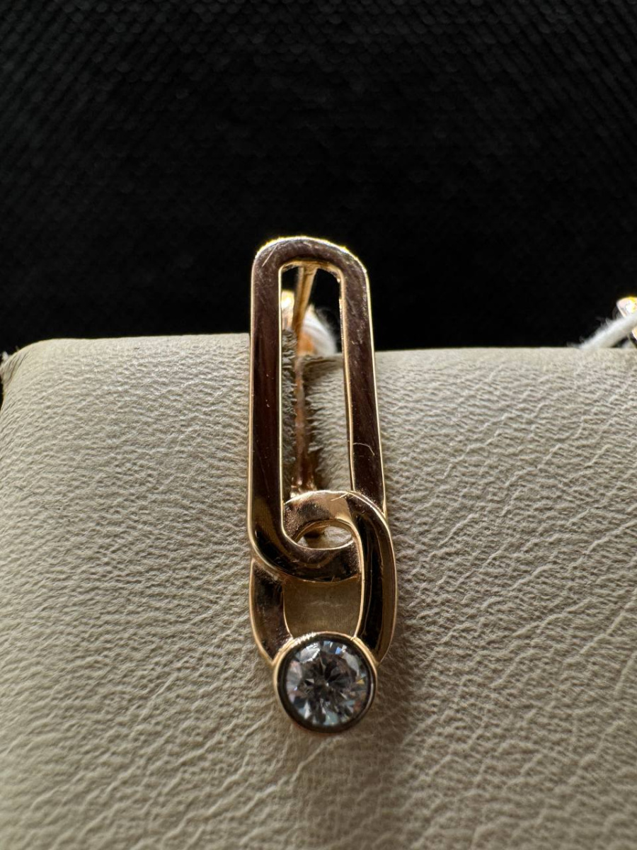 СКМ585 СЕРЬГИ С КАМНЕМ (Au 585)