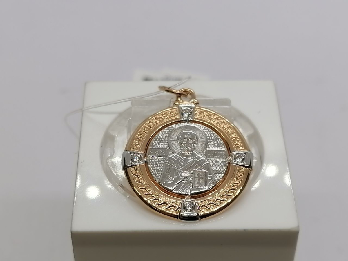 20-0109 ПОДВЕСКА С КАМНЯМИ (Au 585)