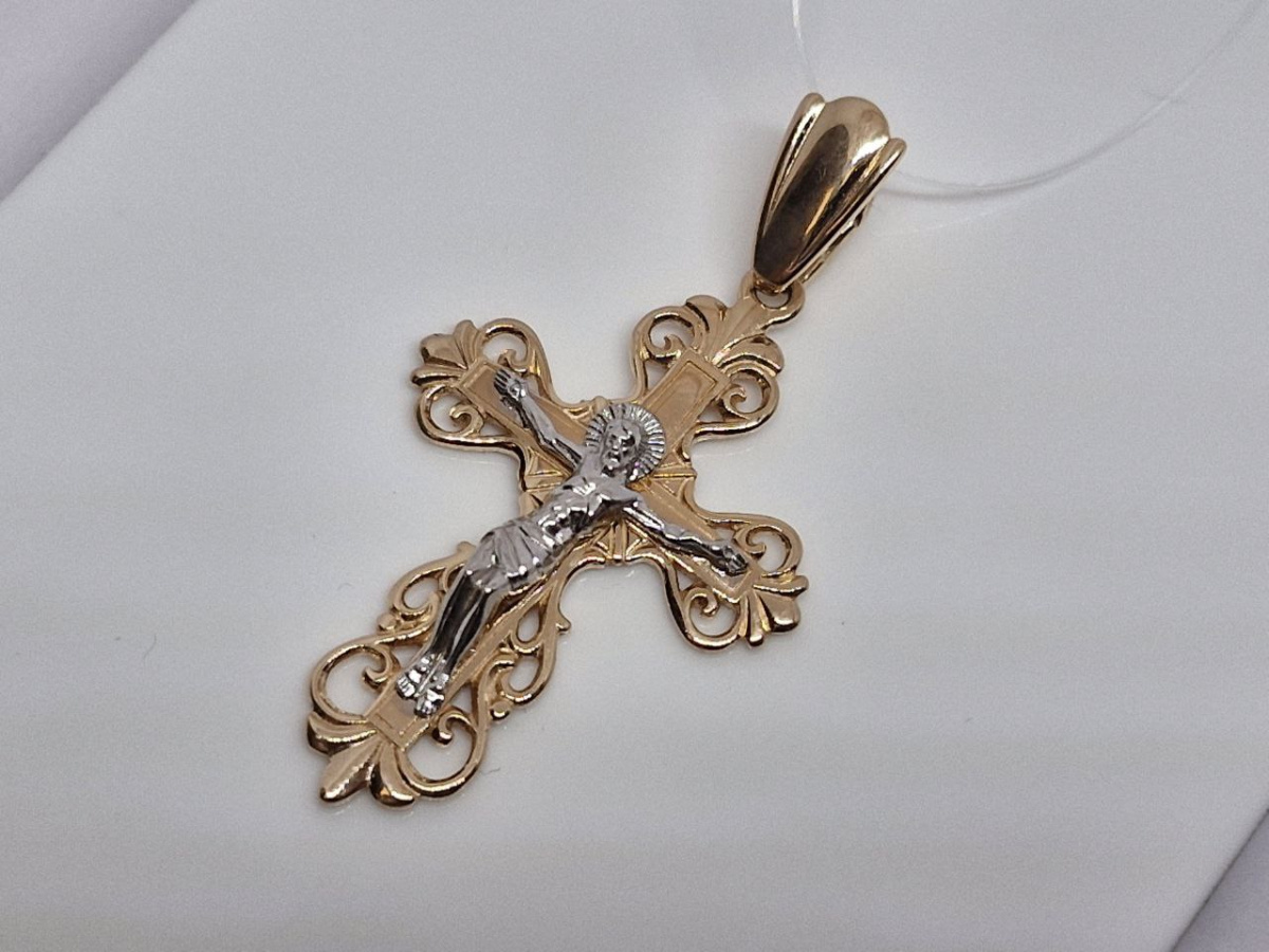 ПОДВЕСКА КРЕСТ без камня (Au 585)