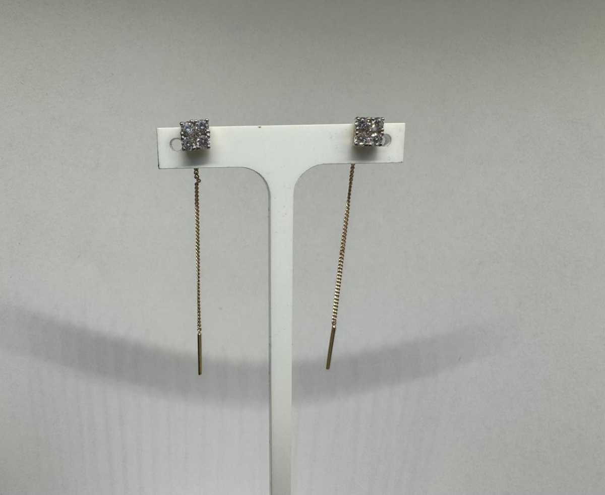 01-218608 СЕРЬГИ С КАМНЯМИ (Au 585)