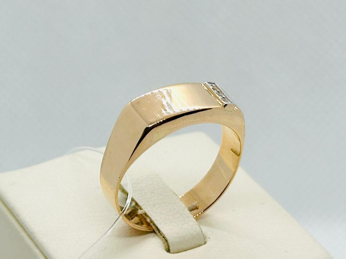 КОЛЬЦО ПЕЧАТКА с камнями (Au 585)