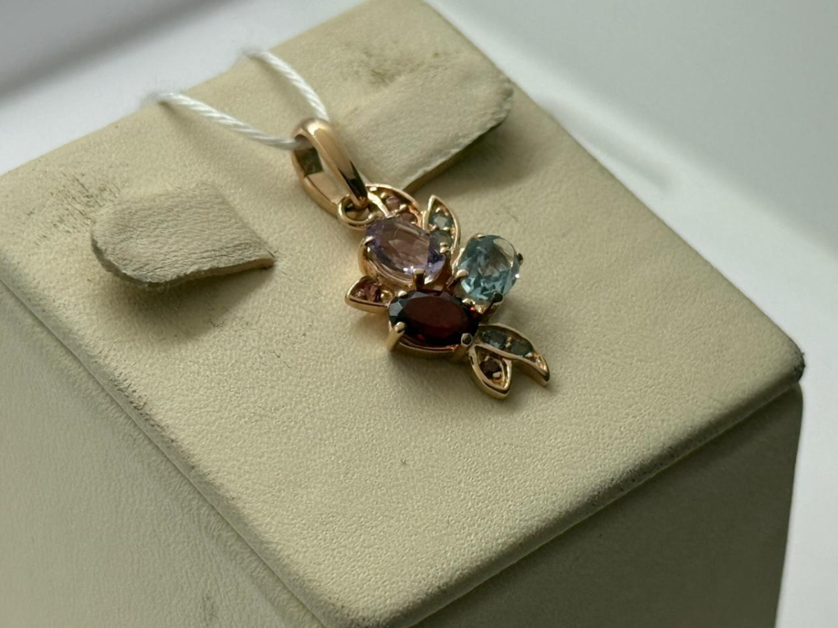 ПОДКМИ585 ПОДВЕСКА С КАМНЯМИ (Au 585)