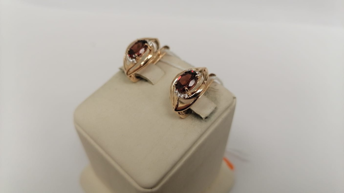 СКМИ585 СЕРЬГИ С КАМНЯМИ (Au 585)