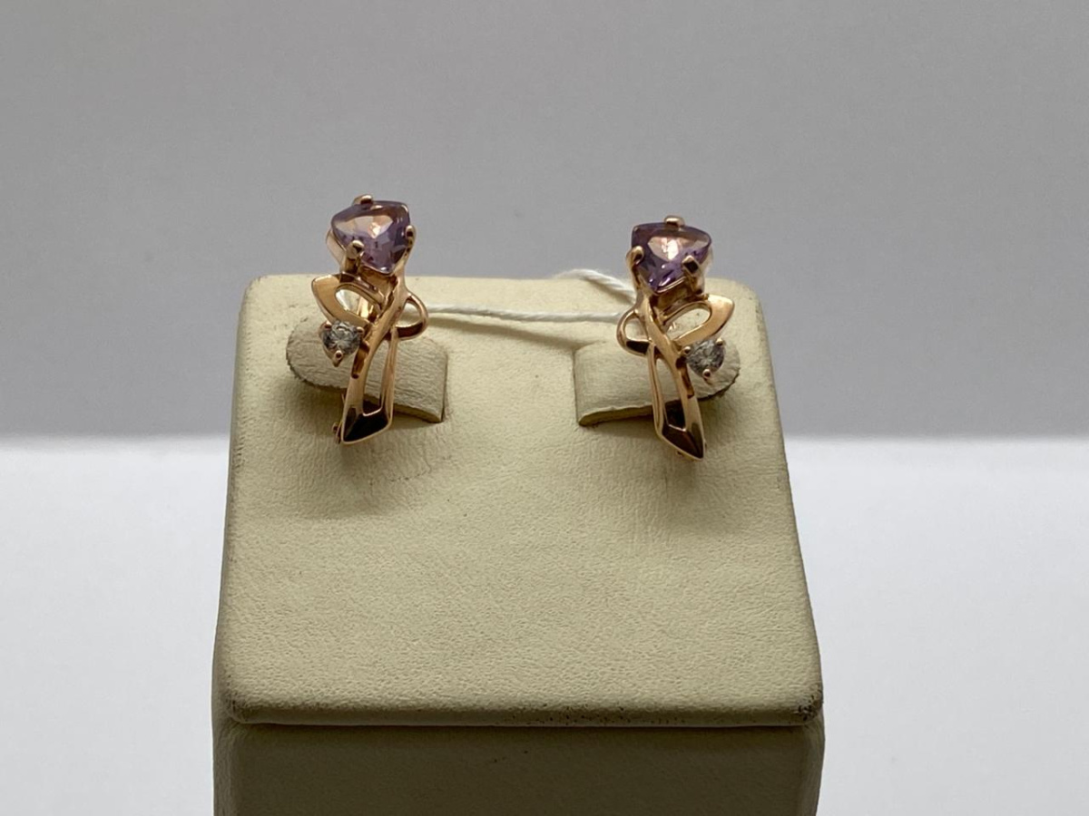 СКМИ585 СЕРЬГИ С КАМНЯМИ (Au 585)