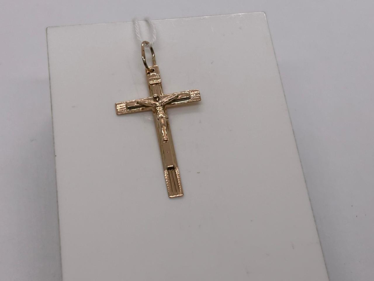 ПОДВЕСКА КРЕСТ БЕЗ КАМНЯ (Au 585)
