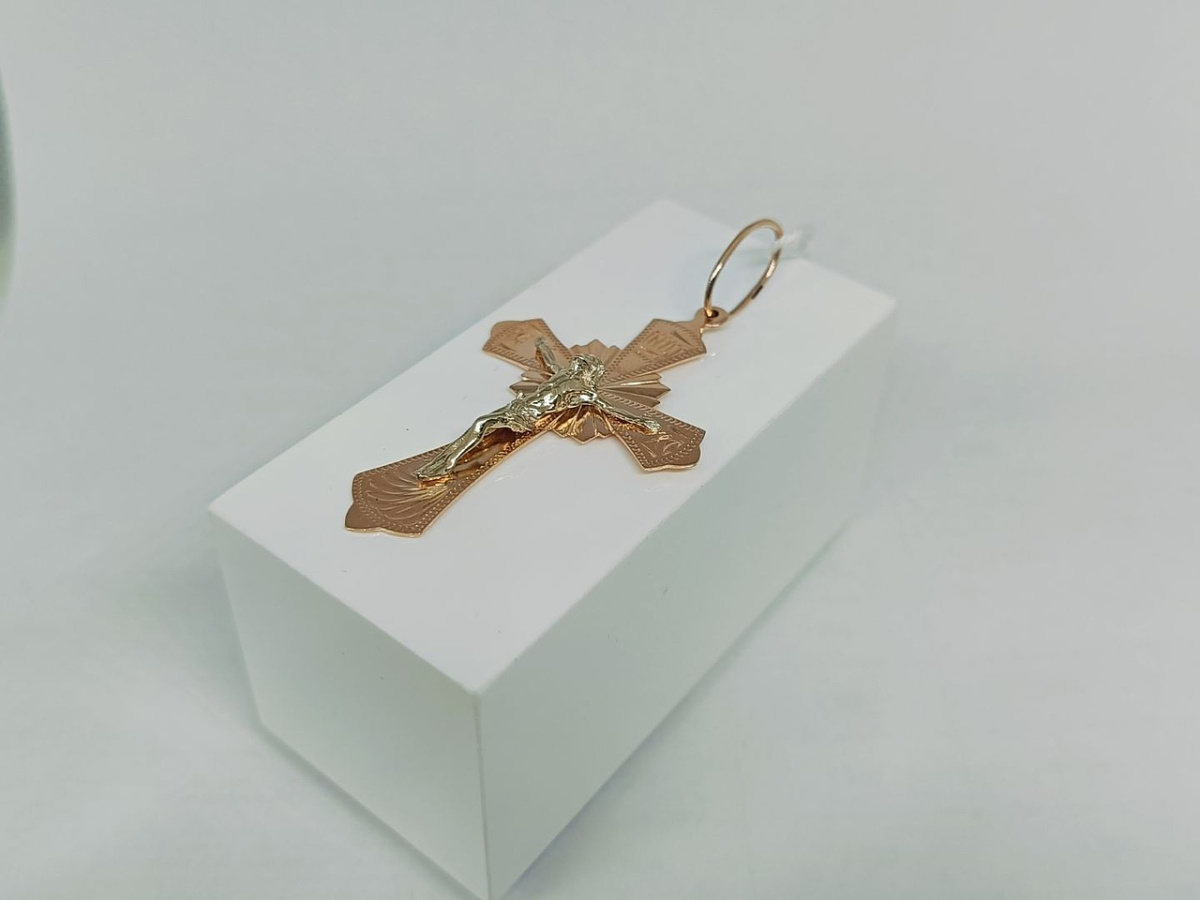 ПОДВЕСКА КРЕСТ БЕЗ КАМНЯ (Au 585)