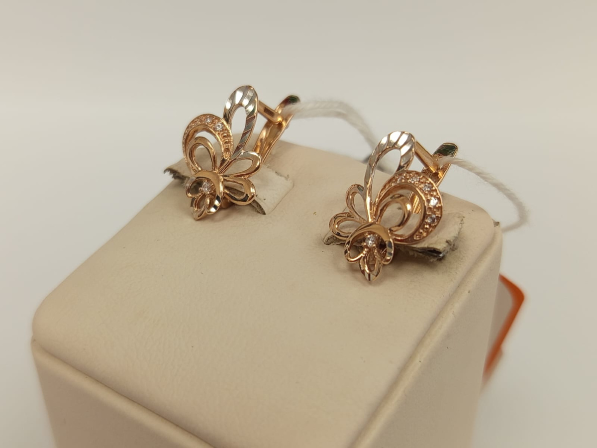 СКМИ585 СЕРЬГИ С КАМНЯМИ (Au 585)