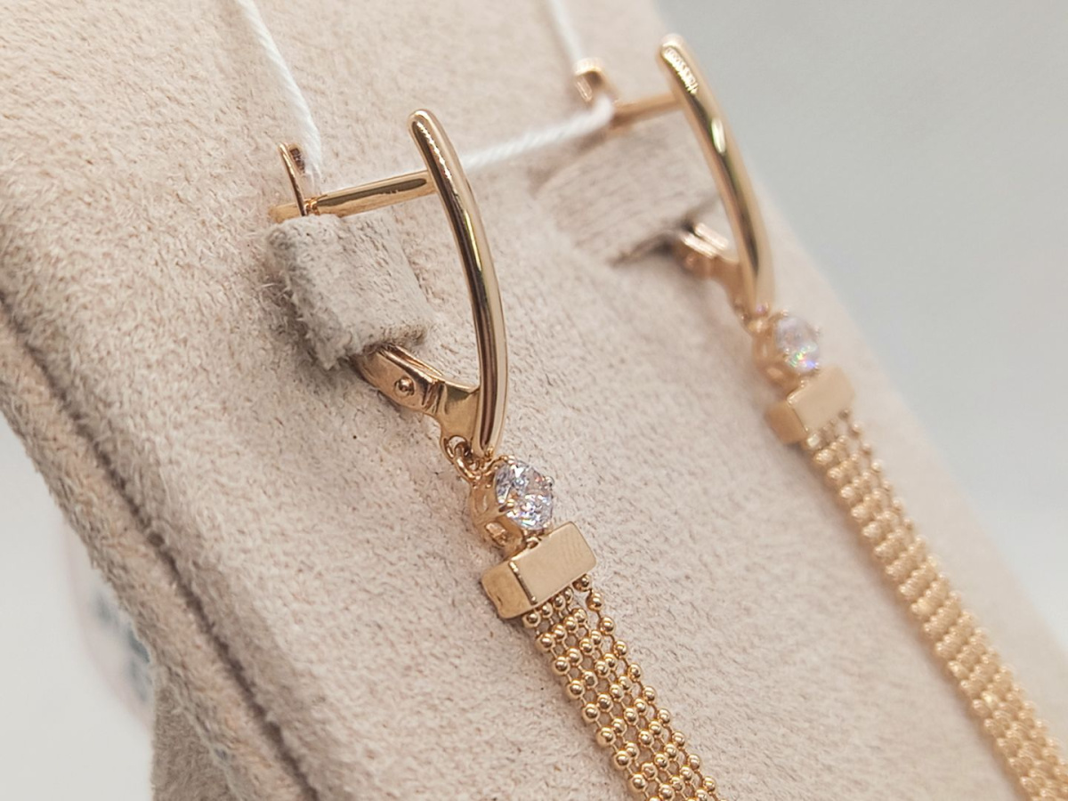 СЕРЬГИ С КАМНЕМ (Au 585)