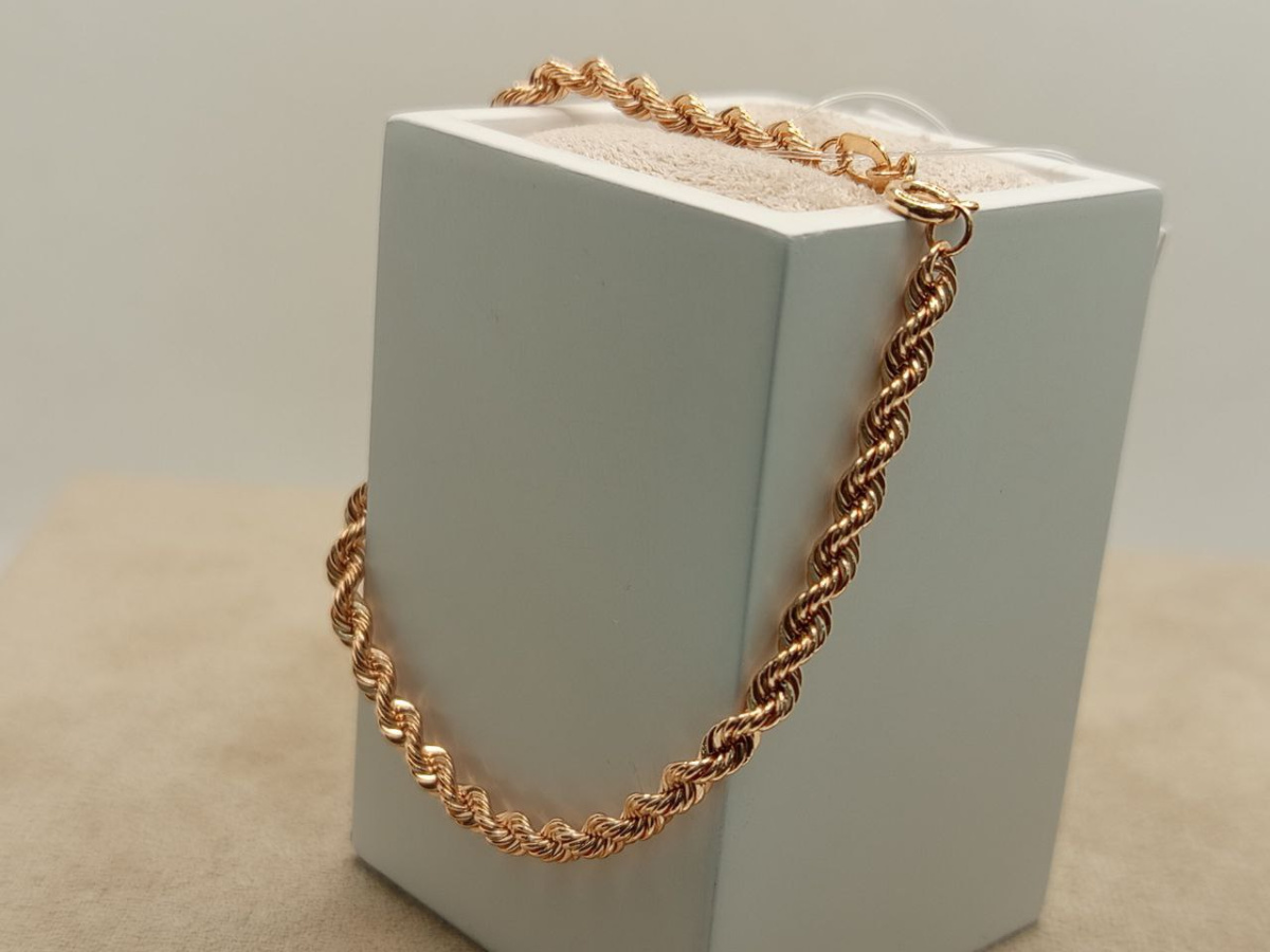 БРАСЛЕТ ПУСТОТЕЛЫЙ Веревка (Au 585)