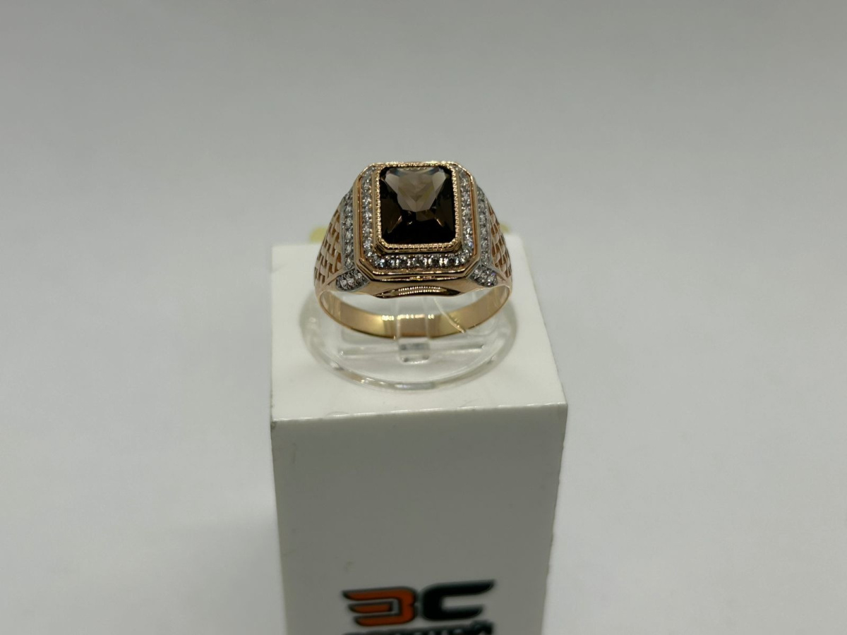 КОЛЬЦО ПЕЧАТКА с камнями (Au 585)