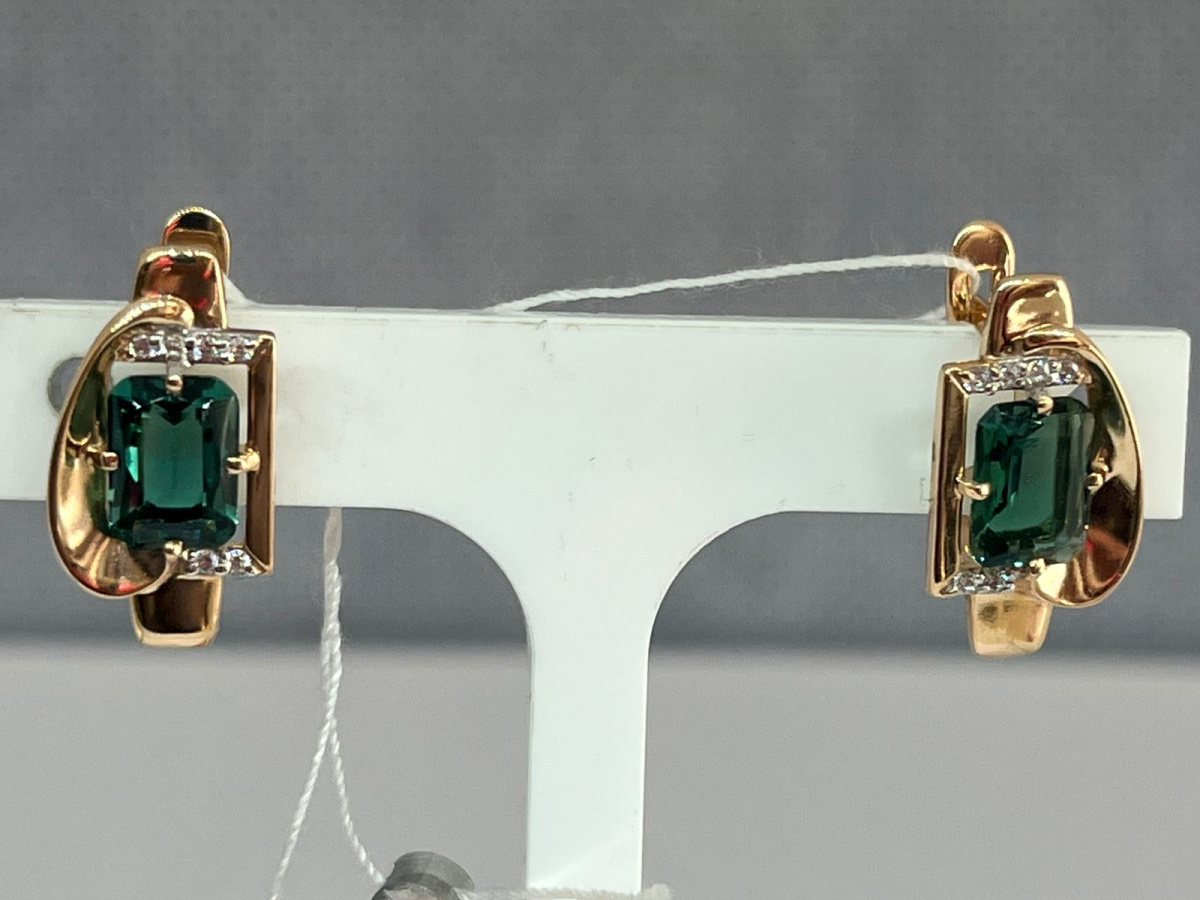 СКМИ585 СЕРЬГИ С КАМНЯМИ (Au 585)