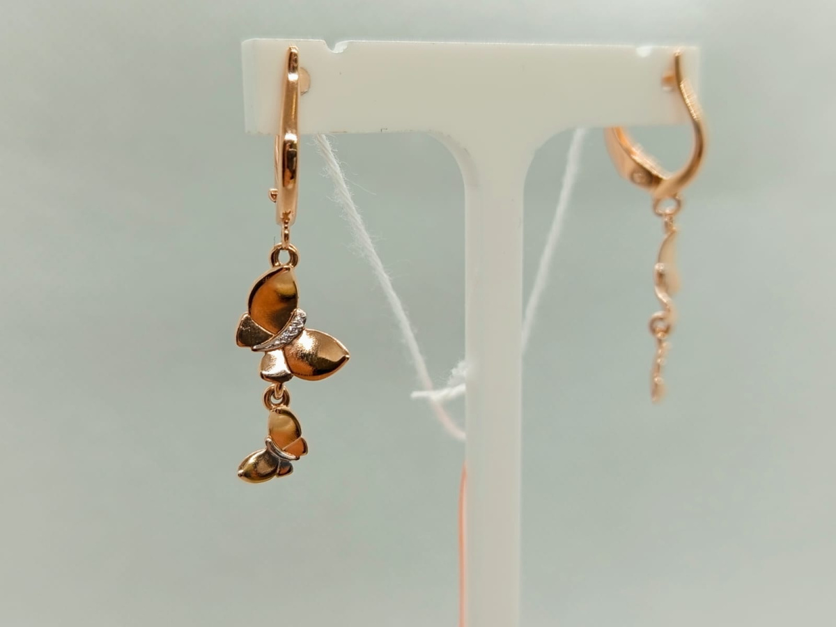 СКМИ585 СЕРЬГИ С КАМНЯМИ (Au 585)