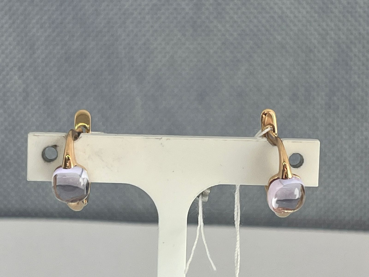 СКМ585 СЕРЬГИ С КАМНЕМ (Au 585)