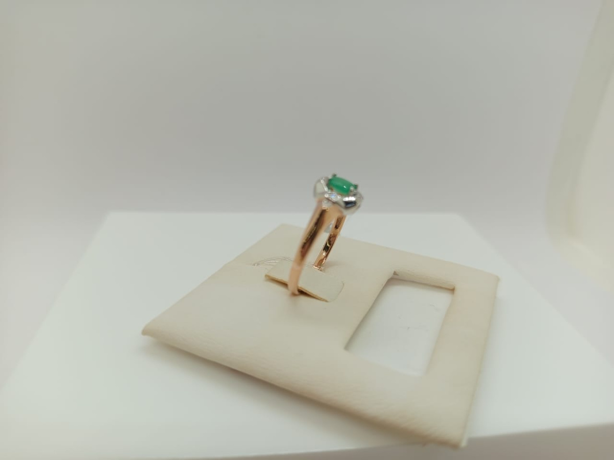 КОЛЬЦО Бриллиант, изумруд (Au 585)