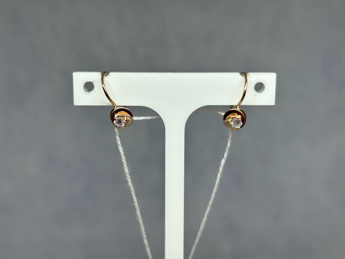 СКМ585 СЕРЬГИ С КАМНЕМ (Au 585)