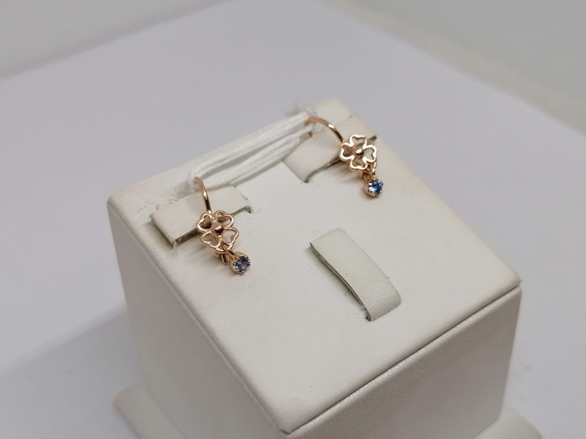 СКМ585 СЕРЬГИ С КАМНЕМ (Au 585)