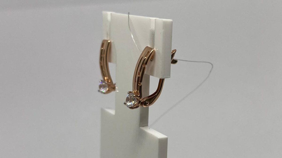 СЕРЬГИ С КАКМНЕМ (Au 585)