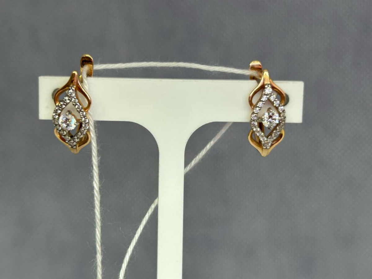 СКМИ585 СЕРЬГИ С КАМНЯМИ (Au 585)