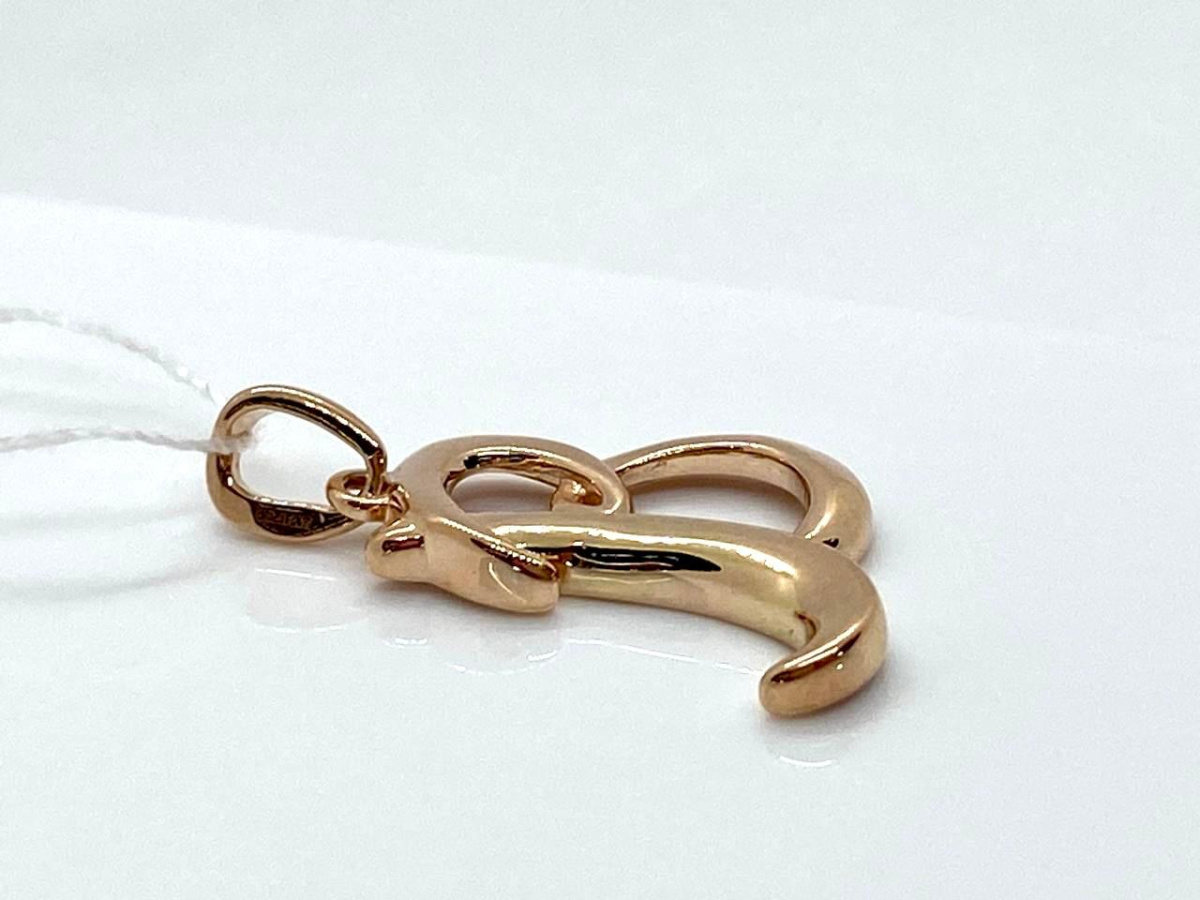 ПОДВЕСКА БУКВА В без камня (Au 585)