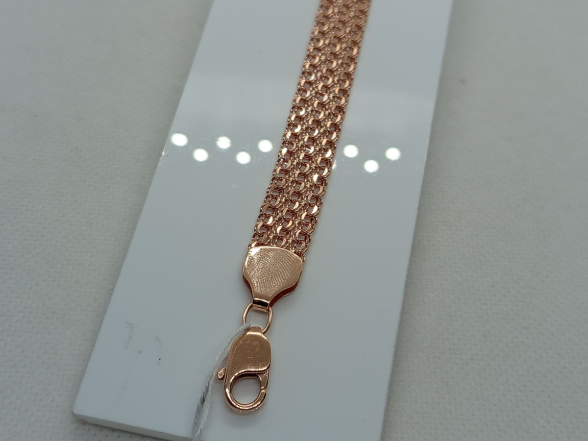 Бисмарк Б50 Трехрядный БРАСЛЕТ ПУСТОТЕЛЫЙ (Au 585)