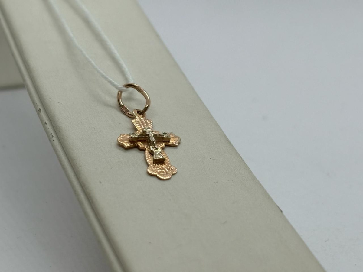ПОДКБК585 ПОДВЕСКА КРЕСТ БЕЗ КАМНЯ (Au 585)