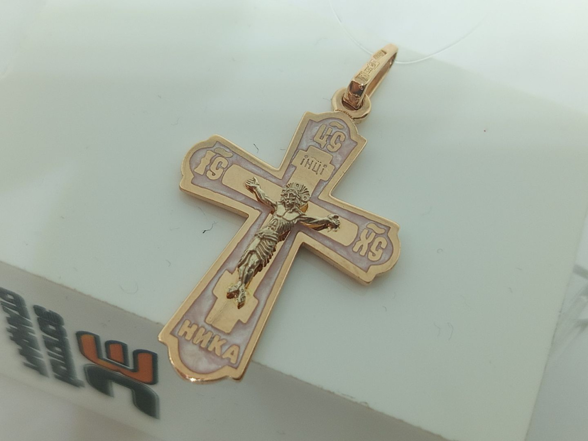 ПОДВЕСКА КРЕСТ с камнем (Au 585)