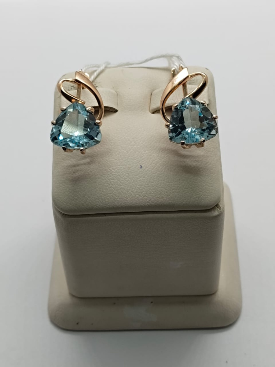 СКМ585 СЕРЬГИ С КАМНЕМ (Au 585)