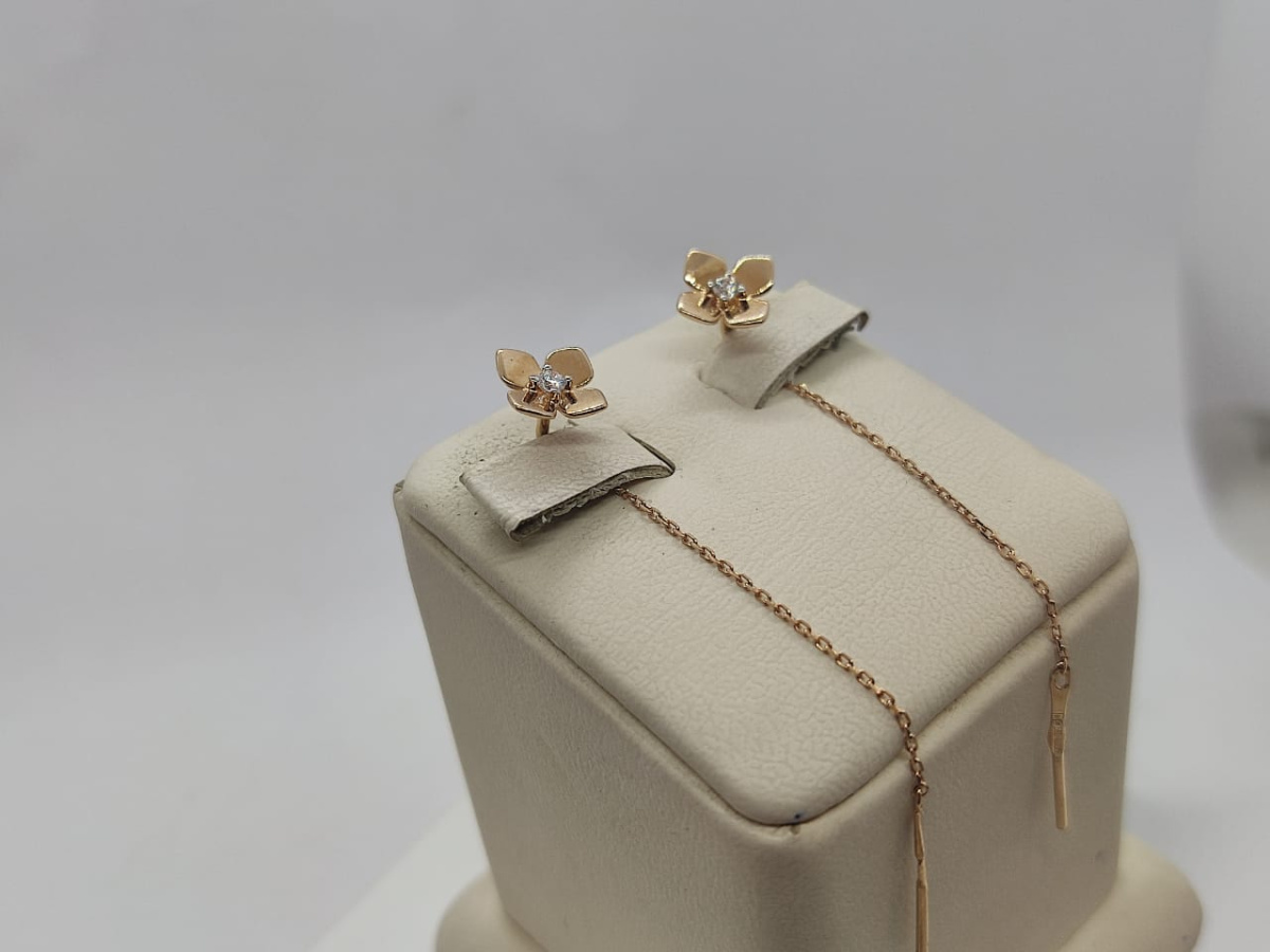 СЕРЬГИ ПРОДЕВКИ с камнем (Au 585)