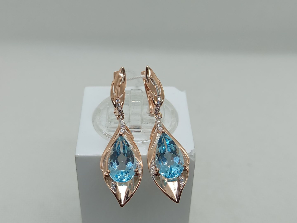 СКМИ585 СЕРЬГИ С КАМНЯМИ (Au 585)