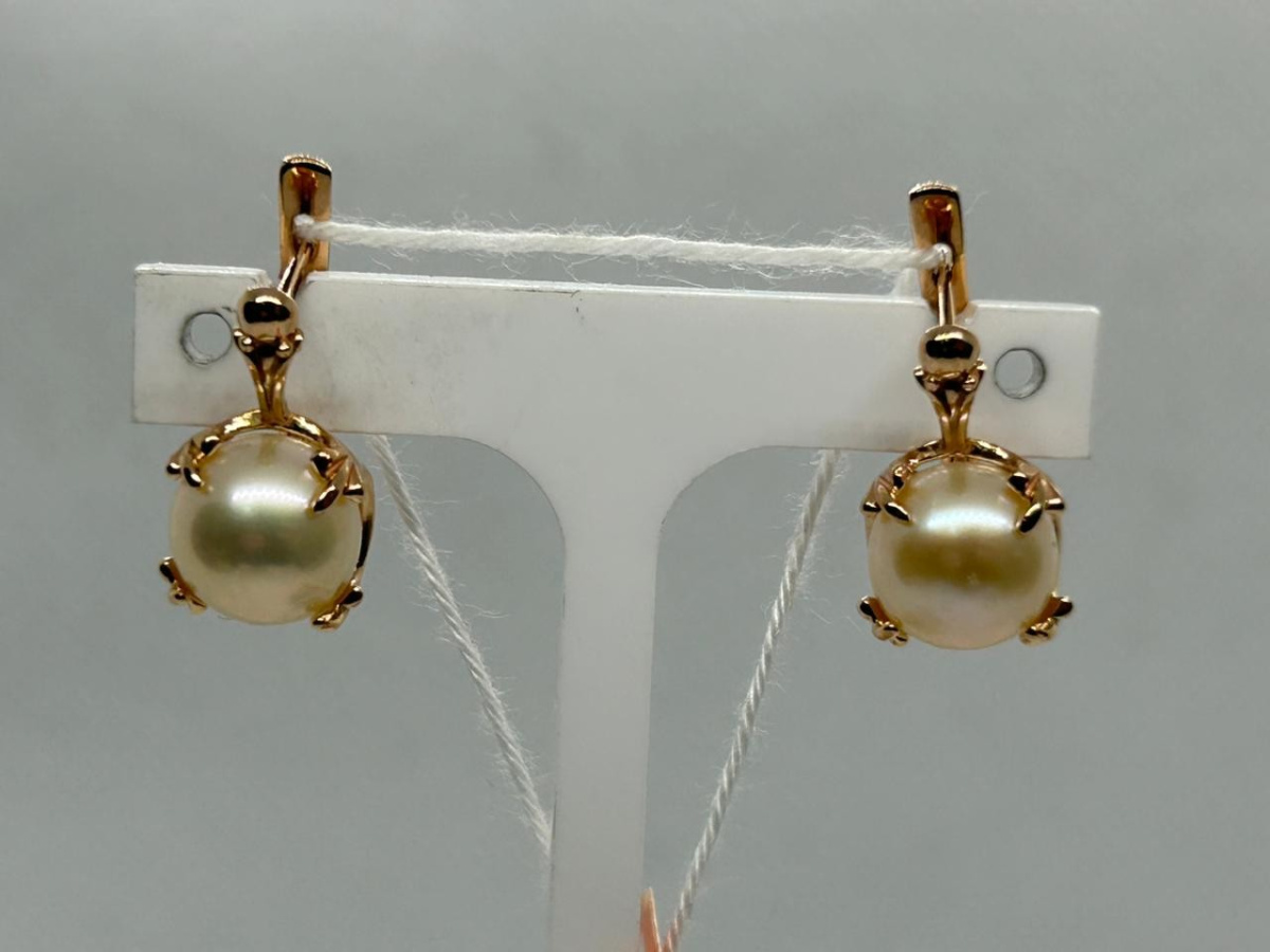 СКМ585 СЕРЬГИ С КАМНЕМ (Au 585)