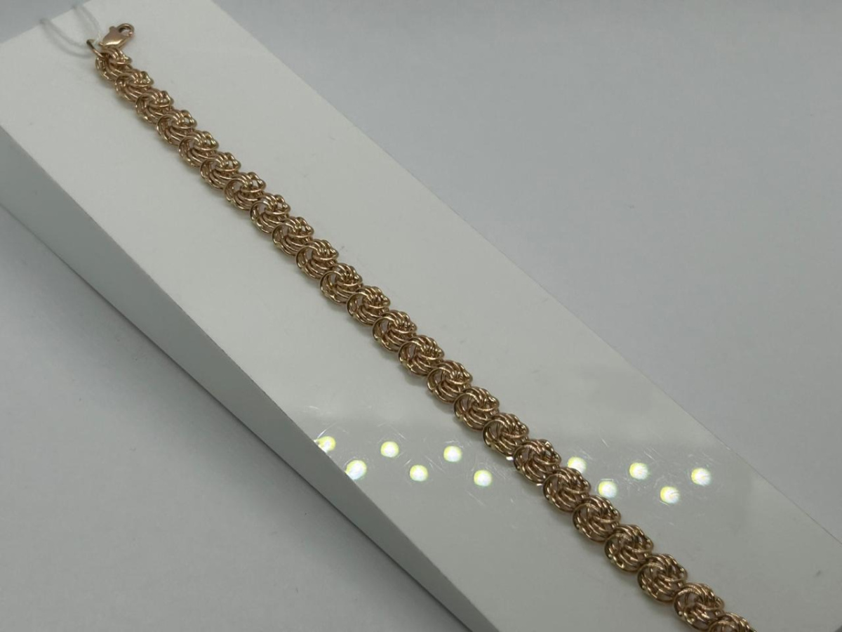 БРАСЛЕТ ПОЛНОВЕСНЫЙ Роза Au 585