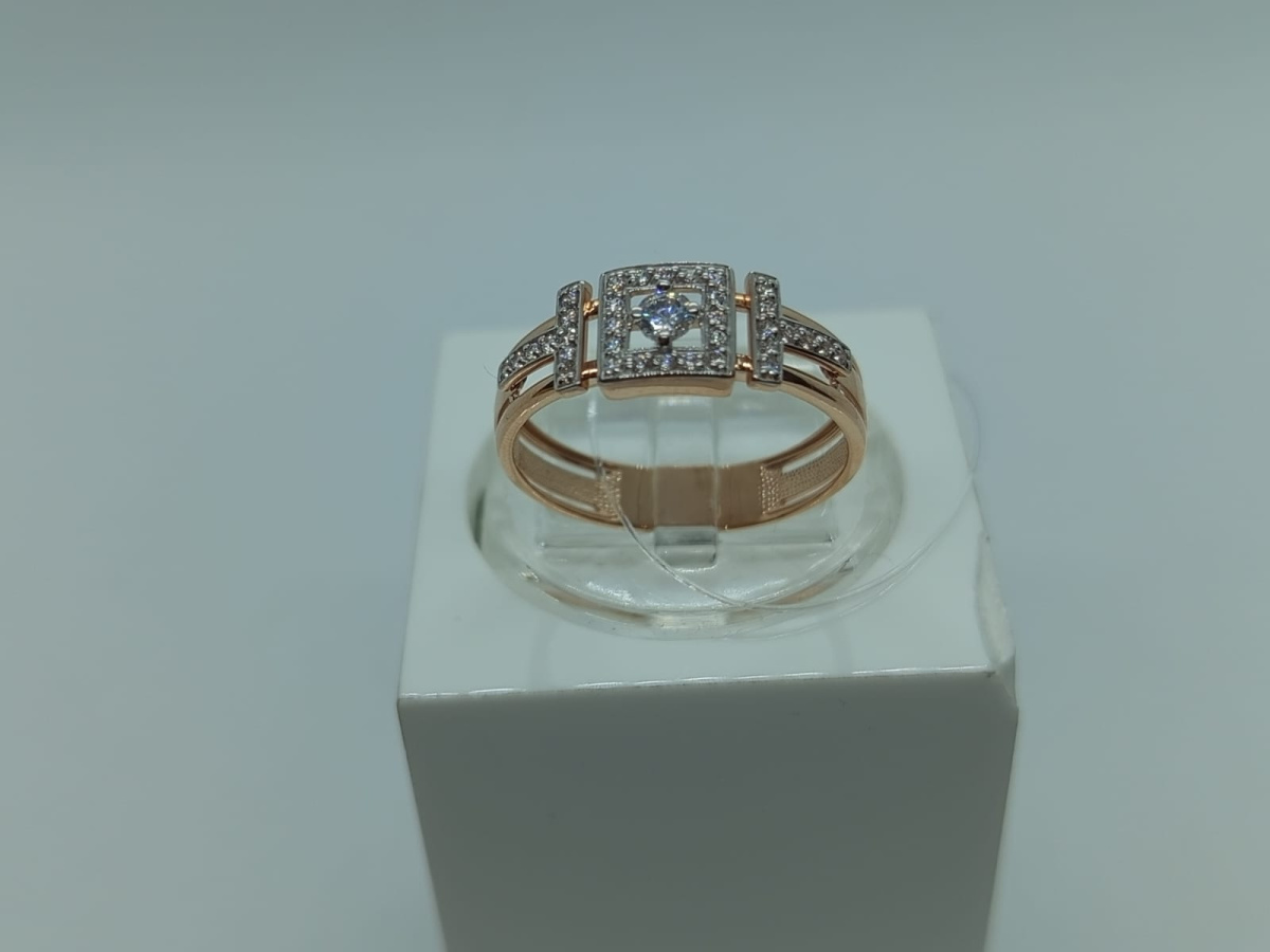 КОЛЬЦО С КАМНЯМИ (Au 585)