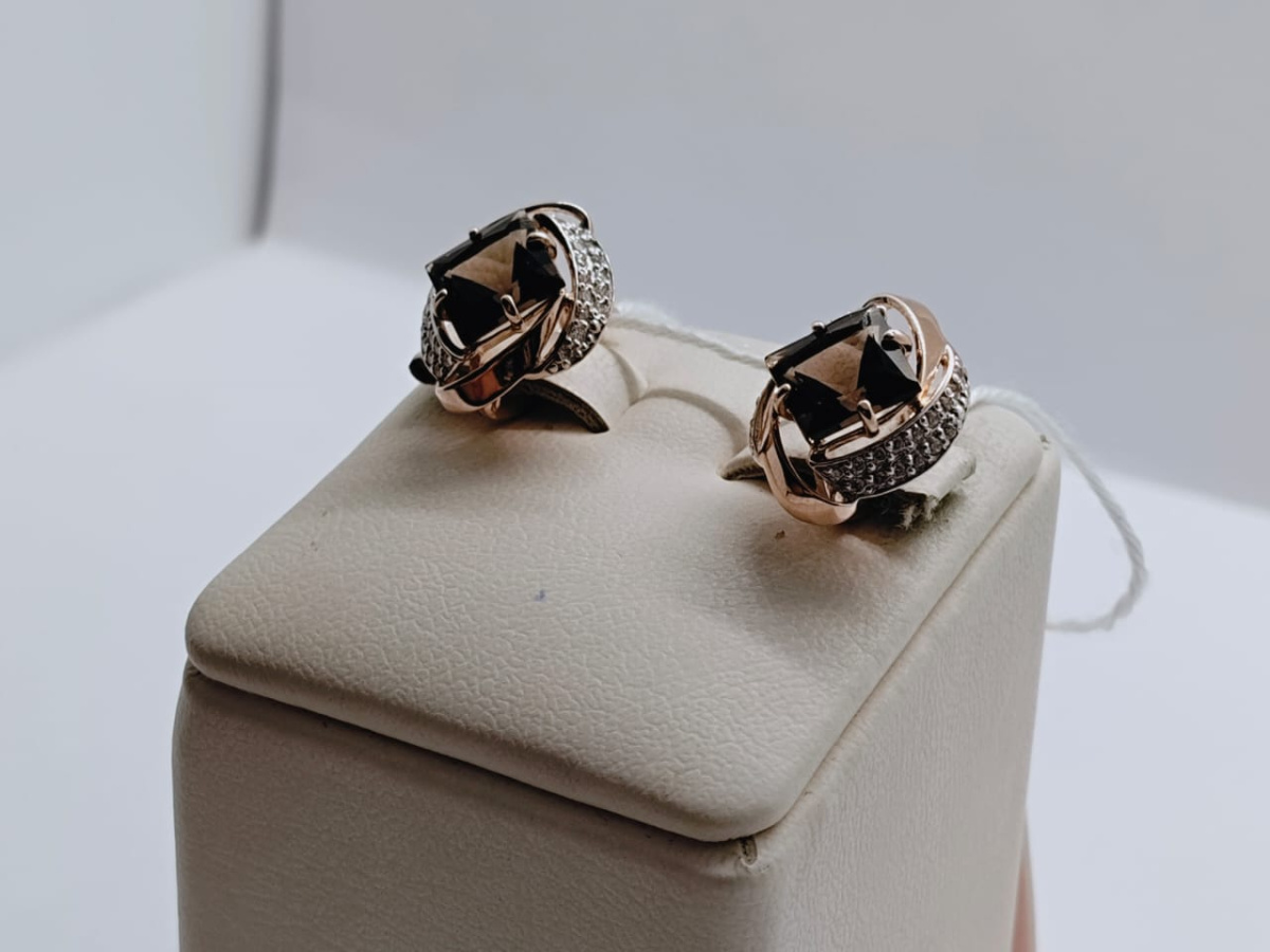 СКМИ585 СЕРЬГИ С КАМНЯМИ (Au 585)