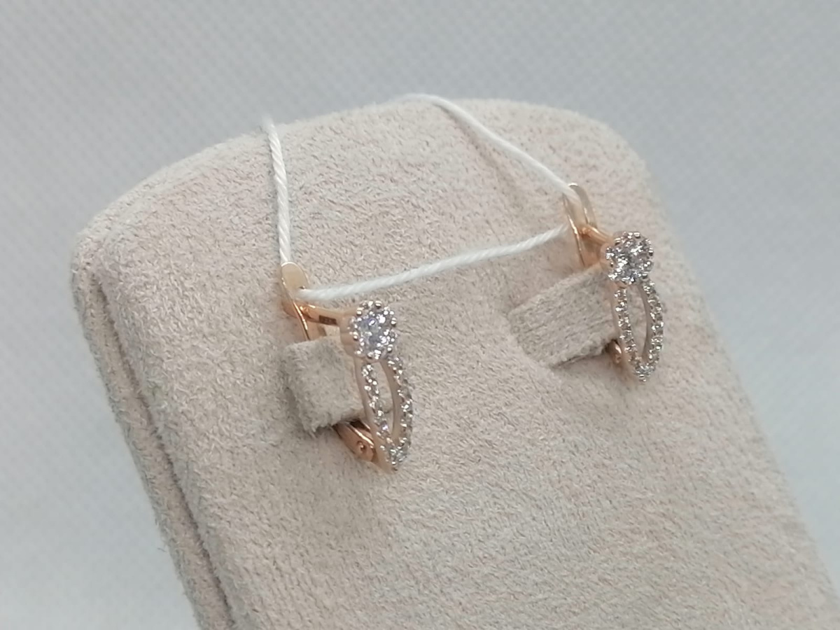 СКМИ585 СЕРЬГИ С КАМНЯМИ (Au 585)