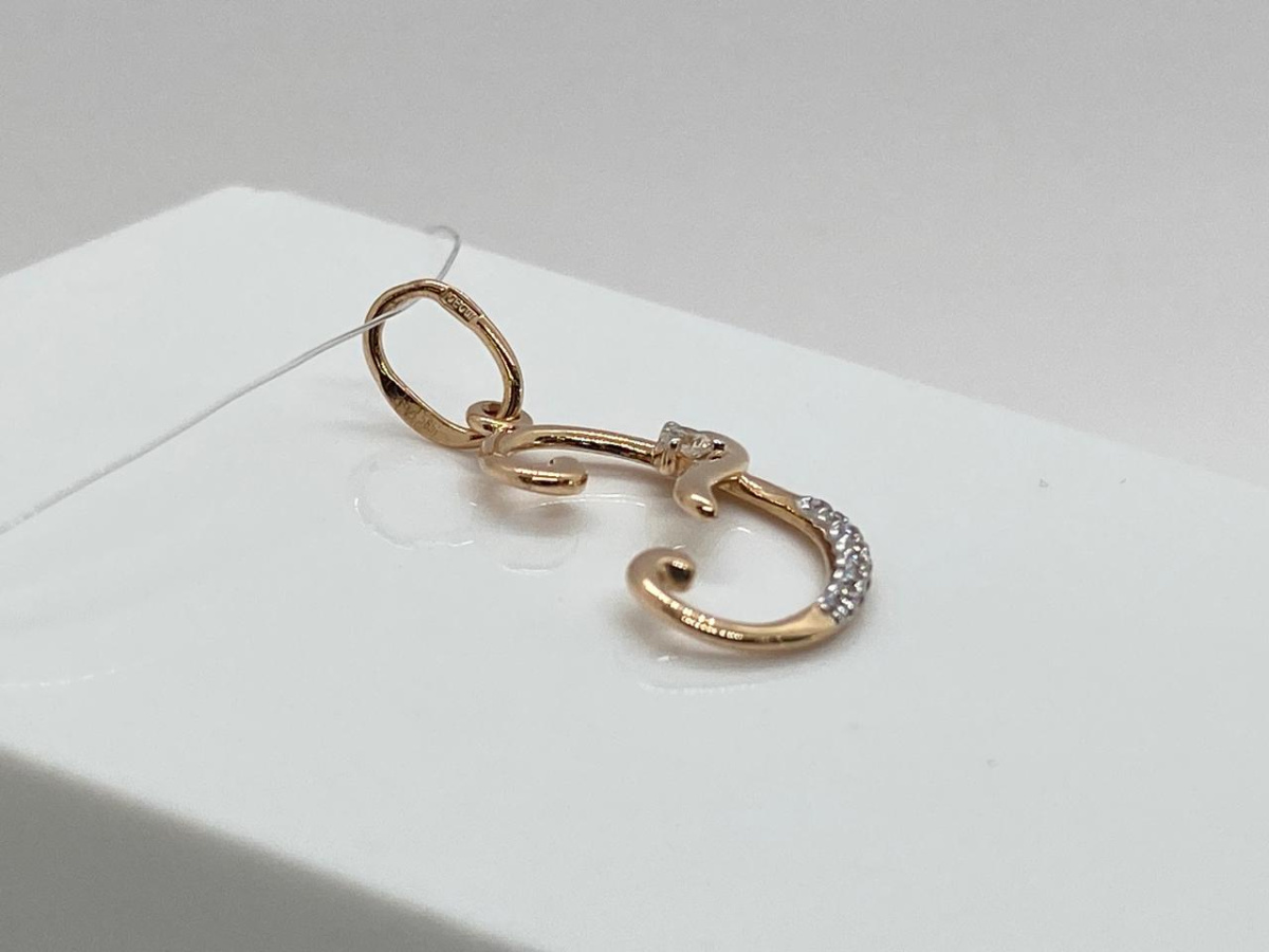 ПОДВЕСКА БУКВА Э с камнями (Au 585)